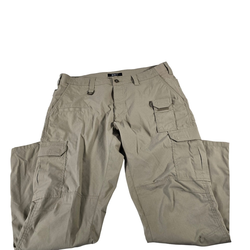 5.11 Tactical Mens Cargo Pants Khaki Tan Ripstop Utility Work Trousers 38x32